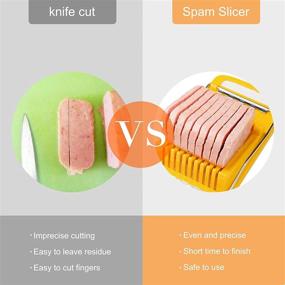 img 2 attached to 🔪 Multipurpose Stainless Steel Wire Slicer for Luncheon Meat, Spam, Eggs, Fruits, and Soft Cheese - Cuts 9 Uniform Slices