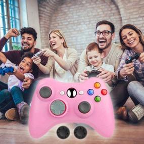 img 1 attached to 🎮 BEK Wireless Gamepad Controller Replacement for Xbox 360 - Pink, Double Shock, Non-Slip Joystick, Compatible with PC Windows 10 8 7