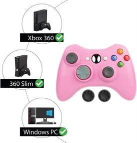 img 3 attached to 🎮 BEK Wireless Gamepad Controller Replacement for Xbox 360 - Pink, Double Shock, Non-Slip Joystick, Compatible with PC Windows 10 8 7