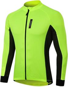 img 4 attached to Men's Long Sleeve Cycling Jersey: 1/4 or Full Zip Mountain Road Bike Bicycle Shirt with 3 Rear Pockets for MTB Riding