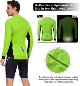 img 1 attached to Men's Long Sleeve Cycling Jersey: 1/4 or Full Zip Mountain Road Bike Bicycle Shirt with 3 Rear Pockets for MTB Riding