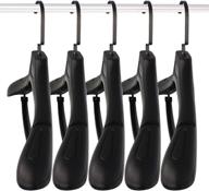 🧥 15-pack of 17.7" extra wide black plastic suit hangers with notched shoulders & swivel hooks logo