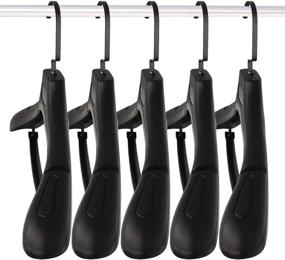 img 4 attached to 🧥 15-Pack of 17.7" Extra Wide Black Plastic Suit Hangers with Notched Shoulders & Swivel Hooks