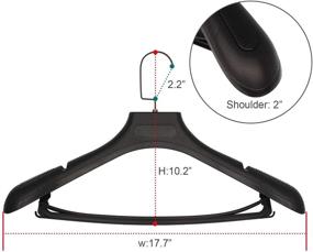 img 2 attached to 🧥 15-Pack of 17.7" Extra Wide Black Plastic Suit Hangers with Notched Shoulders & Swivel Hooks