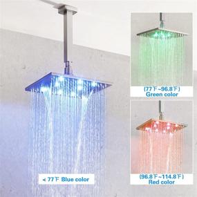 img 1 attached to 🚿 Enhance Your Shower Experience with SKOWLL LED Waterfall Shower Set: Ceiling Mount 10 Inch Rainfall Shower Head with Lighting, Complete Bathroom Shower Faucets Set with Valve - Brushed Nickel