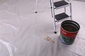 img 2 attached to Disposable Plastic Drop Cloth (24 Pack) - 9' X 12' - Ideal for Painting, Item Storage & Furniture Protection - Clear Tarp Plastic Sheeting - 108 Square Foot Coverage