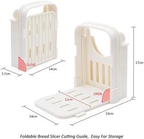 img 1 attached to 🍞 Foldable Adjustable Bread Bagel Toast Slicer - Thin Loaf Cutter Hand Slicing Machine & Sandwich Maker for 4 Slice Sizes