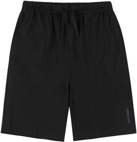 img 3 attached to AMERICLOUD Boys' Clothing: Black 👖 X Large Athletic Drawstring Shorts with Pockets