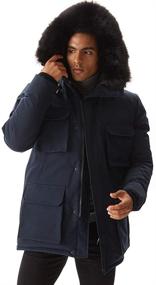 img 2 attached to 🧥 Warm and Stylish PUREMSX Men's Winter Jacket with Fur Hood - Ultimate Protection from Wind and Snow