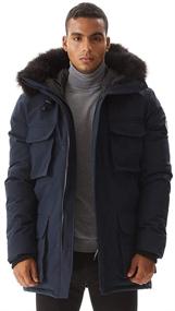 img 4 attached to 🧥 Warm and Stylish PUREMSX Men's Winter Jacket with Fur Hood - Ultimate Protection from Wind and Snow