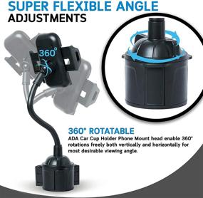 img 1 attached to 📱 ADA982 Cell Phone Holder for Car: Strong, Durable, and Versatile Mount for All Mobile Phones - 360° Rotatable Cup Holder, Dashboard & Windshield Compatible, Hands-Free Solution