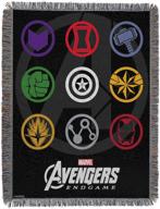 🔥 marvel avengers endgame symbols woven tapestry throw blanket, 48x60, multi-color logo