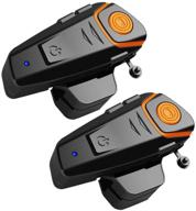 bt-s2 motorcycle helmet bluetooth intercom 1000m communication system - helmet bluetooth headset for snowmobiles, connects up to 3 people, simultaneous talking for 2 users (2 pack) logo