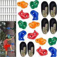 🧗 jashem outdoor ninja warrior obstacle course training set - tree climbing holds for kids and adults, includes 12 rock climbing holds and 6 ratchet straps logo