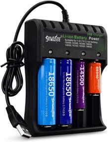 img 4 attached to 🔋 Smart Universal 4-Bay 18650 Battery Charger for Rechargeable Li-ion Batteries and USB Charging Port - Compatible with 10440, 14500, 16340, 18650, 26650, 18500, 17670 (Batteries Not Included)