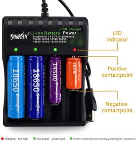 img 2 attached to 🔋 Smart Universal 4-Bay 18650 Battery Charger for Rechargeable Li-ion Batteries and USB Charging Port - Compatible with 10440, 14500, 16340, 18650, 26650, 18500, 17670 (Batteries Not Included)