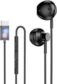 img 4 attached to Tamshun USB C Wired Earbuds Headphone with Microphone Volume Control - In-Ear Gaming Bass HiFi Stereo Monitor DSP Earphones, Multi-Sound Effects - Compatible with Google Pixel, Samsung, and Type C Devices