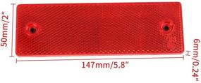 img 2 attached to 🚗 10-Pack Red Rectangular Stick-on Car Reflectors by uxcell – Plastic Stickers