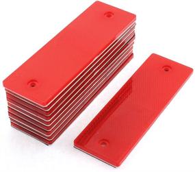 img 4 attached to 🚗 10-Pack Red Rectangular Stick-on Car Reflectors by uxcell – Plastic Stickers