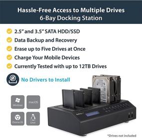 img 1 attached to 🔁 StarTech.com 6 Bay Hard Drive Docking Station: USB 3.0/eSATA - Duplicator, Eraser, HDD/SSD Cloner