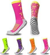 🧦 hengzey unique designed winter grip socks: 2 pairs of women's non slip socks with grippers for running and skid resistance logo