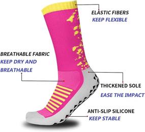 img 2 attached to 🧦 HENGZEY Unique Designed Winter Grip Socks: 2 Pairs of Women's Non Slip Socks with Grippers for Running and Skid Resistance