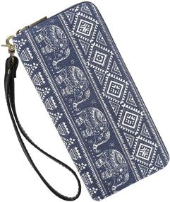 img 4 attached to Stylish Elephant Phone Zip Wristlet Wallet for Women - Ideal Handbags & Wallets Combo