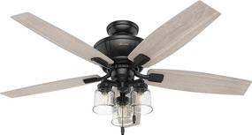 img 1 attached to Enhance Your Space with the Hunter Fan Company 🔌 50403 Charlotte Ceiling Fan in Matte Black Finish - 52 Inch