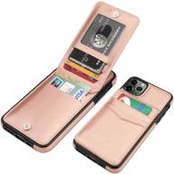 🌸 rose gold iphone 11 pro max wallet case - kihuwey premium leather magnetic clasp kickstand and heavy duty protective cover for 6.5-inch 11 pro max with credit card holder logo