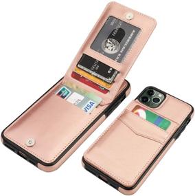 img 4 attached to 🌸 Rose Gold iPhone 11 Pro Max Wallet Case - KIHUWEY Premium Leather Magnetic Clasp Kickstand and Heavy Duty Protective Cover for 6.5-Inch 11 Pro Max with Credit Card Holder