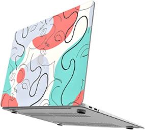 img 1 attached to 👩 AOGGY MacBook Air 13 Inch Case 2021 2020 2019 2018 - Protective Hard Shell & Keyboard Cover - Retina Touch ID - Face Sketch Design