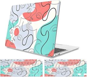 img 4 attached to 👩 AOGGY MacBook Air 13 Inch Case 2021 2020 2019 2018 - Protective Hard Shell & Keyboard Cover - Retina Touch ID - Face Sketch Design