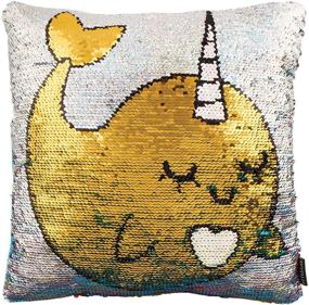 img 2 attached to 🦄 Подушка с блестками "Sequin Reveal Pillow" - Narwhal Style Lab от Fashion Angels