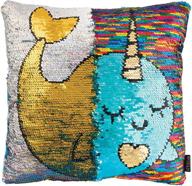 🦄 подушка с блестками "sequin reveal pillow" - narwhal style lab от fashion angels логотип