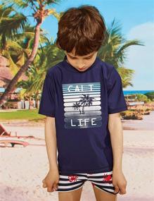 img 2 attached to 👕 Stay Stylish and Protected: PHIBEE Short Sleeve Swimwear for Boys