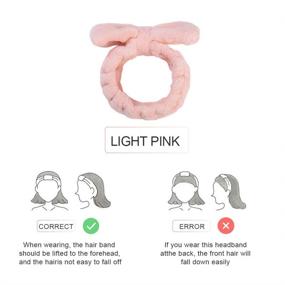 img 3 attached to 💕 Microfiber Bowtie Headbands: Adjustable Elastic Hair Band for Makeup, Spa, Yoga, Sports, and Shower - Ideal for Girls and Beauties (Pink 1 PCS)