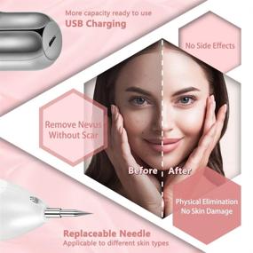 img 2 attached to 💁 Convenient and Versatile Portable Beauty Equipment: USB Charging, 10 Replaceable Needles, 9 Adjustable Levels - Silver