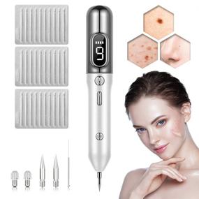 img 4 attached to 💁 Convenient and Versatile Portable Beauty Equipment: USB Charging, 10 Replaceable Needles, 9 Adjustable Levels - Silver