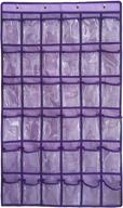 nimes hanging storage organizer for closet, underwear, socks, jewelry, classroom supplies, cell phones, calculators - 36 clear pockets (purple) logo