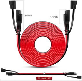 img 3 attached to Nilight 50037R 12FT 16AWG Удлинительный кабель постоянного тока с быстрым соединением/отсоединением разъема SAE, проводной комплект 12V-24V и защитной крышкой от пыли | 2 года гарантии