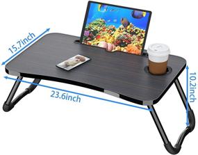 img 2 attached to SONNLYH Laptop Bed Desk - Foldable Laptop Table for Breakfast, Work, Reading, and Movies on Bed/Couch/Sofa