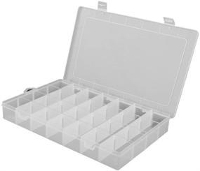 img 4 attached to 📦 FENICAL Clear Plastic Jewelry Storage Box with 28 Dividers - Organizer Case Container