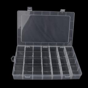 img 3 attached to 📦 FENICAL Clear Plastic Jewelry Storage Box with 28 Dividers - Organizer Case Container