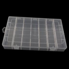 img 1 attached to 📦 FENICAL Clear Plastic Jewelry Storage Box with 28 Dividers - Organizer Case Container