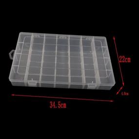 img 2 attached to 📦 FENICAL Clear Plastic Jewelry Storage Box with 28 Dividers - Organizer Case Container