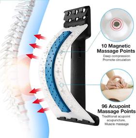 img 3 attached to Moocoo White Back Stretcher with Magnet for Optimal Lower Back Pain Relief - Multi-Level Back Massager and Lumbar Support Spine Deck for Herniated Disc, Sciatica, Scoliosis