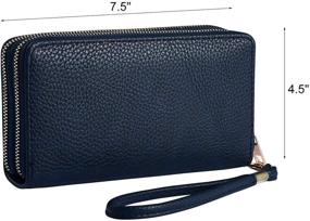 img 1 attached to 👛 Heaye Emblem Wristlet Wallet for Women - Zip Around with Wrist Strap