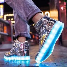 img 1 attached to 💡 Luminous Charging High Top Sneakers for Men - Flashing Men's Shoes