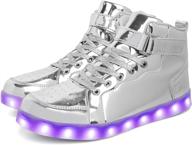 💡 luminous charging high top sneakers for men - flashing men's shoes logo