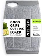 🔪 bpa-free grey mini cutting board, 7.48-inch small plastic cutting board with non-slip surface, dishwasher safe, easy-grip handle, and multiple juice grooves - perfect for small kitchen tasks logo